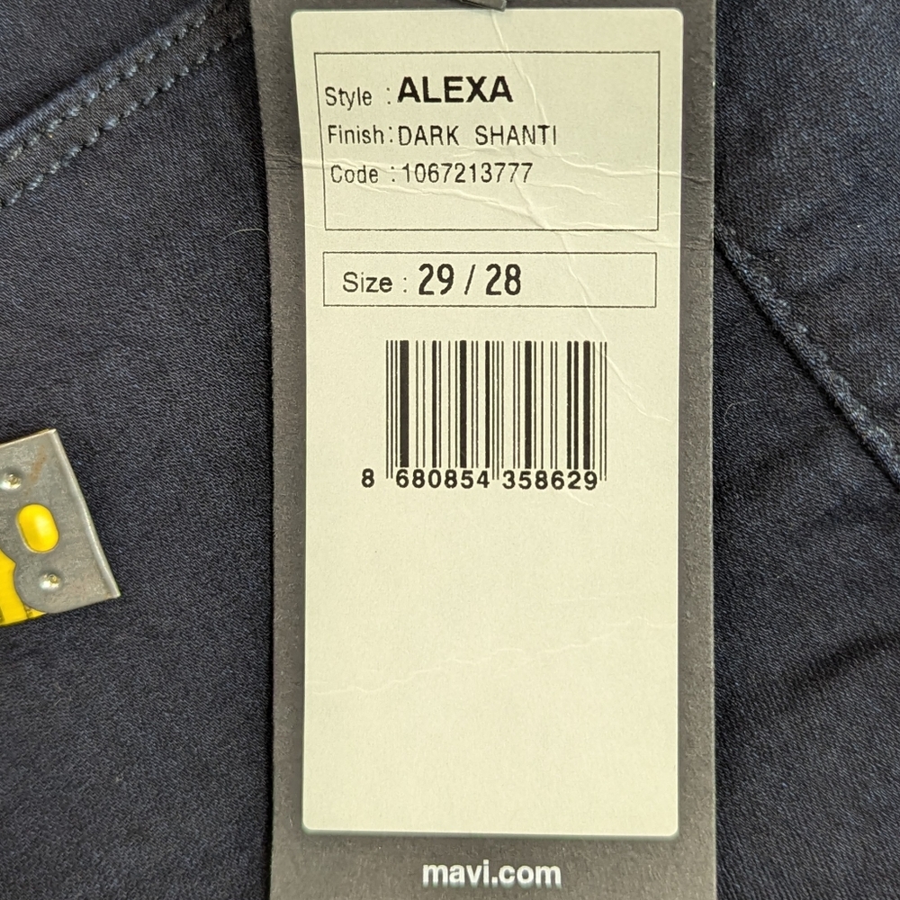 Mavi Alexa Mid- Rise Skinny Jeans In Dark Shanti Size 29/28 - Picture 5 of 12